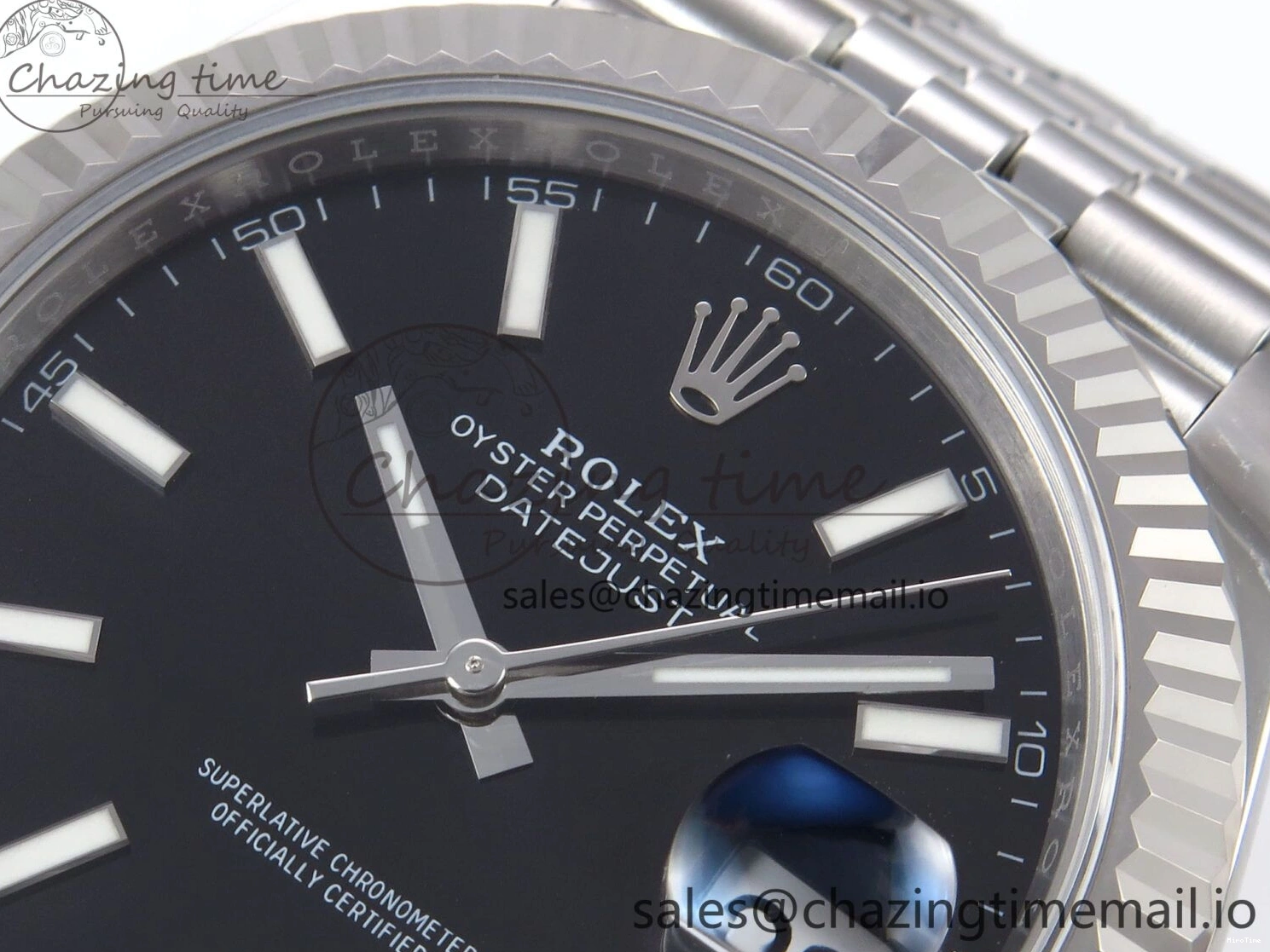 MiroTime 0406 HighPerformance DateJust 41 126334 EWEF Best Edition Black Stick Dial on Jubilee Bracelet A 1046